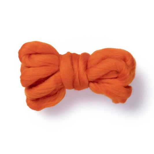 Kondoos Natural Wool roving, 2 OZ. Best Wool for Needle Felting and Wet Felting, handcrafts and DIY Spinning Projects, Wool Felting Supplies. Dyed Colors. (Orange, 2 oz)