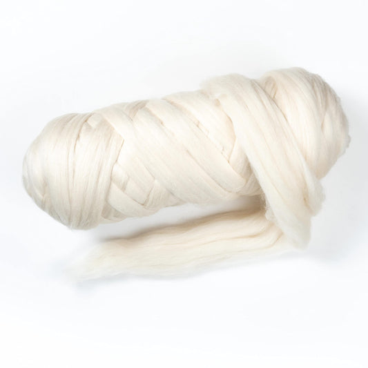 Kondoos Natural Wool Bulk roving, 4 lb. Best Wool for Spinning, arm Knitting, Felting, Chunky Blankets and Tapestry. Natural Colors, un-Dyed. (Ecru, 4 lb)