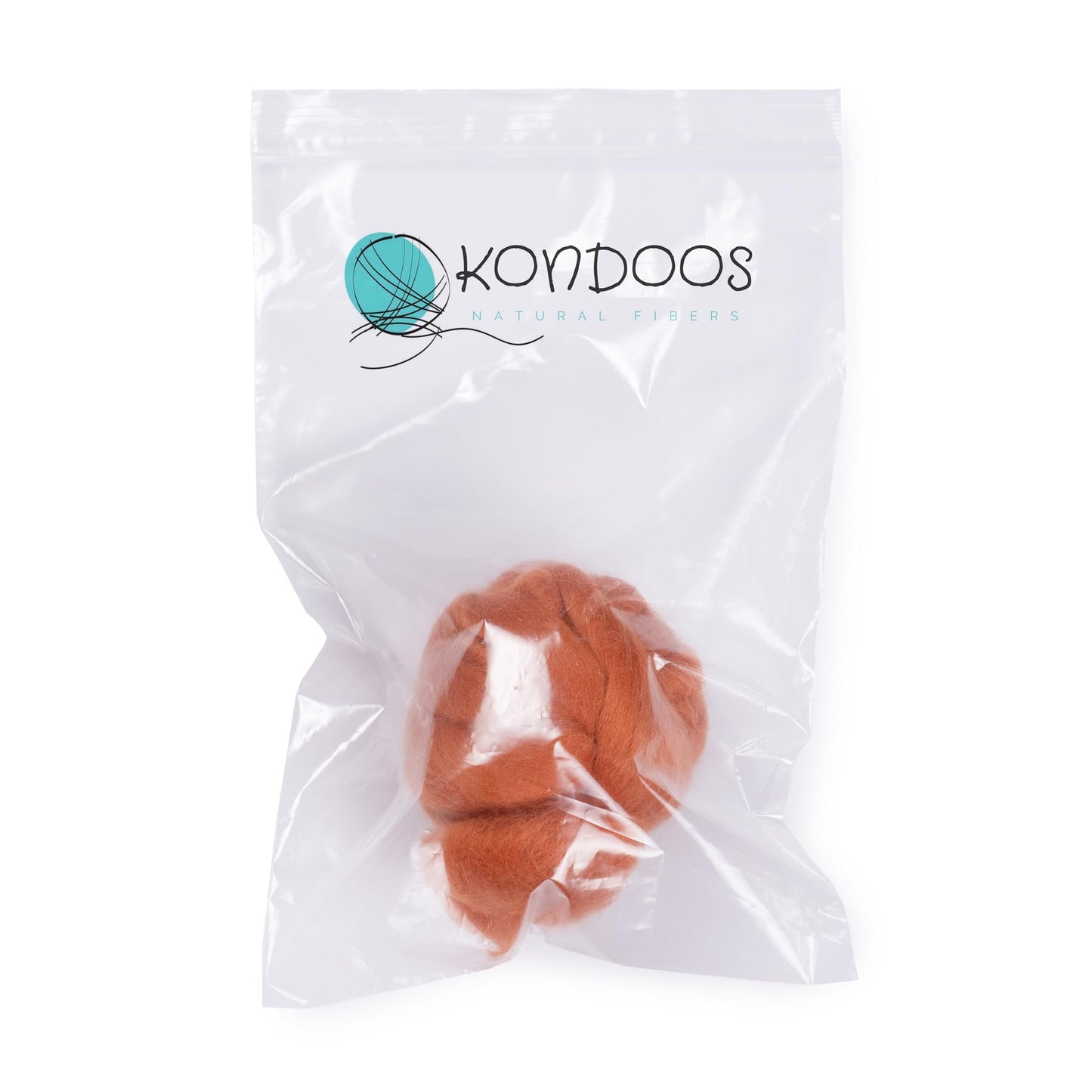 Kondoos Natural Wool roving, 2 OZ. Best Wool for Needle Felting and wet felting, handcrafts and DIY spinning Projects, Wool Felting Supplies. Dyed colors. (Ocher, 2 oz)