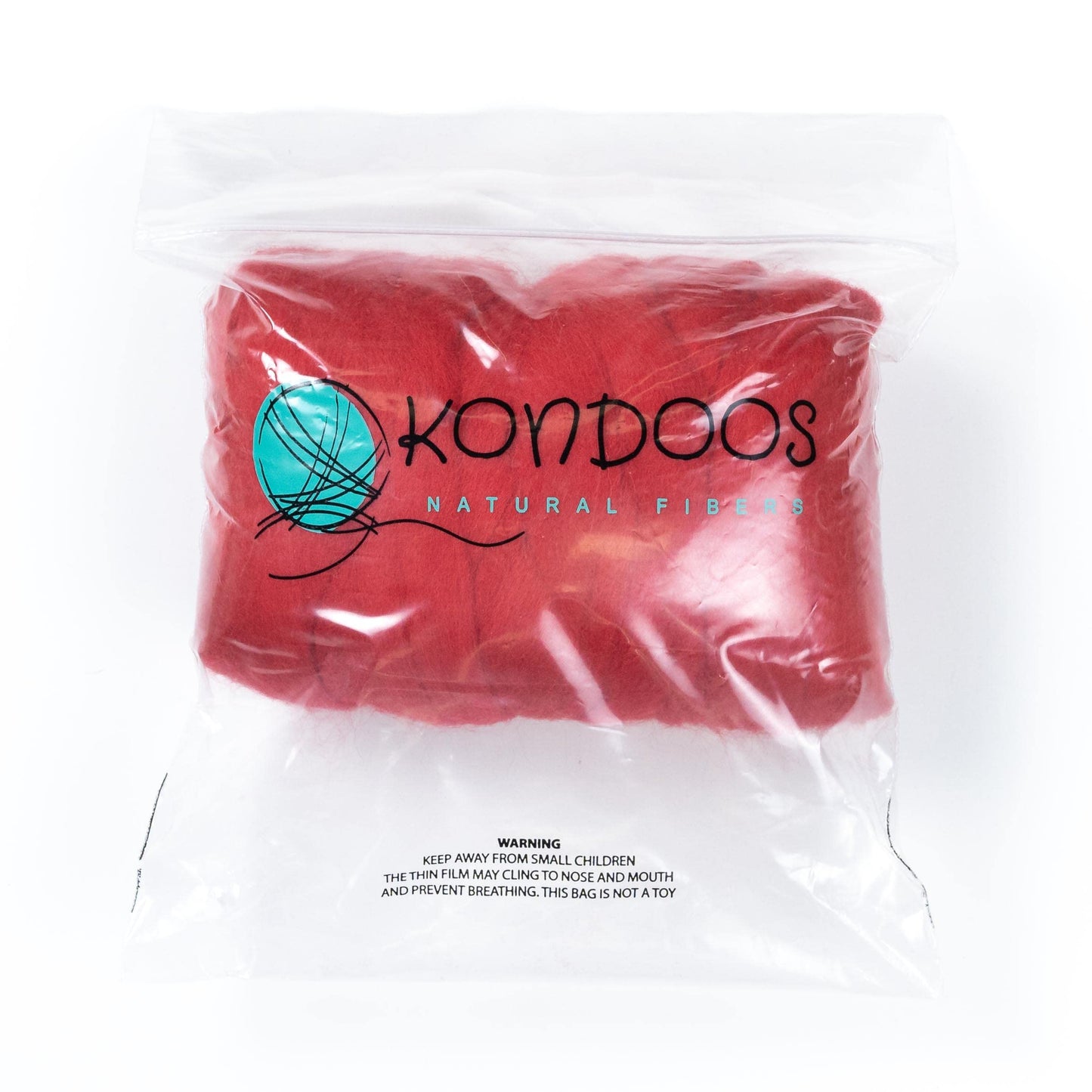 8 oz Natural Wool Roving: Red Colored Fiber for Felting, Handcrafts & Spinning