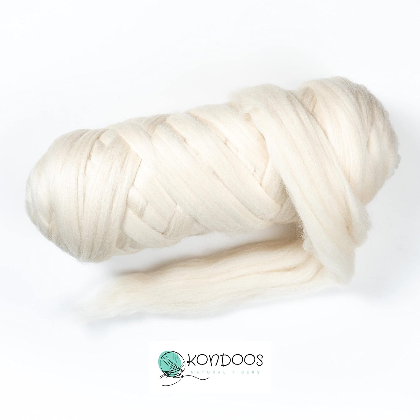 4 lb Natural Wool Roving: Natural Colors Un-Dyed Bulk Fiber for Spinning, Knitting & Felting (Ecru, 4 lb)