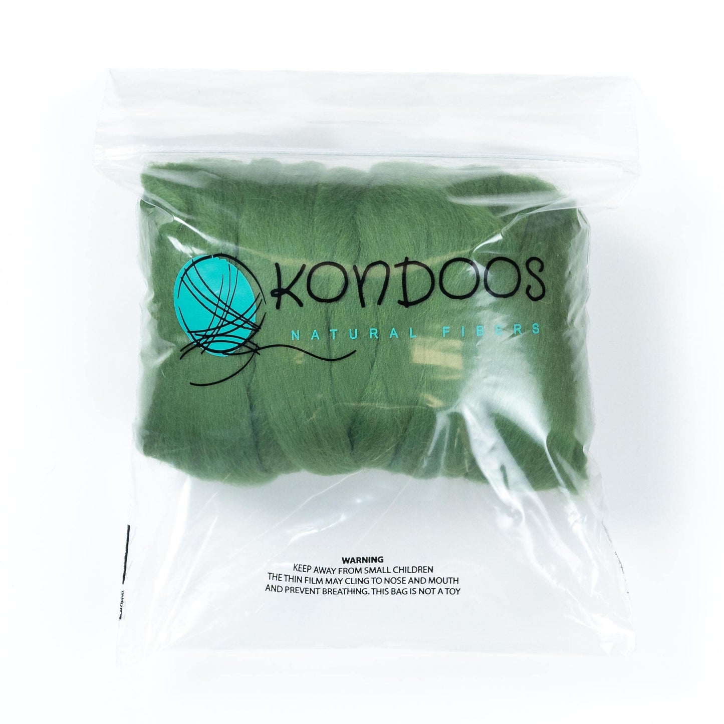 8 oz Natural Wool Roving: Grass Green Colored Fiber for Felting, Handcrafts & Spinning