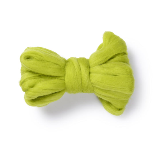 Kondoos Natural Wool roving, 2 OZ. Best Wool for Needle Felting and Wet Felting, handcrafts and DIY Spinning Projects, Wool Felting Supplies. Dyed Colors. (Green Lime, 2 oz)
