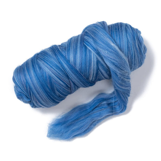 Kondoos Multi Colored Natural Wool roving 1 lb. Best Wool for Needle Felting, Wet Felting, handcrafts and Spinning. (Ocean 1 lb)