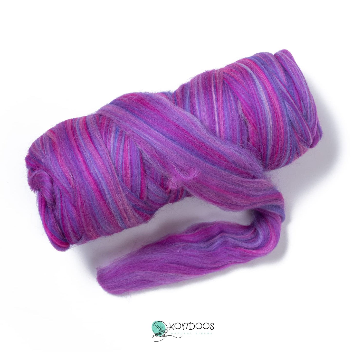 1 lb Natural Wool Roving: Candy Multi Colored Fiber for Felting, Handcrafts & Spinning