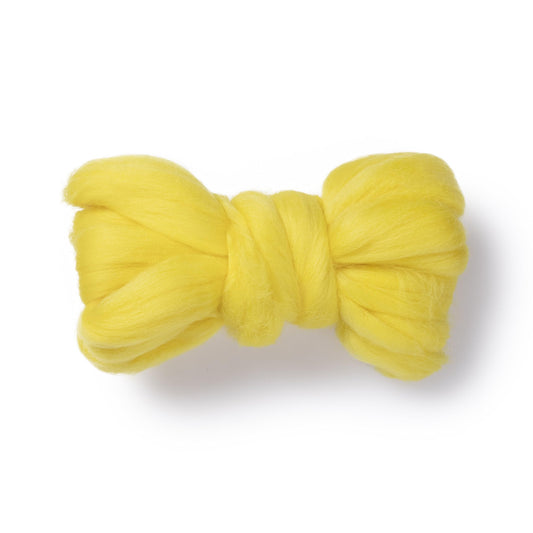 Kondoos Natural Wool roving, 2 OZ. Best Wool for Needle Felting and Wet Felting, handcrafts and DIY Spinning Projects, Wool Felting Supplies. Dyed Colors. (Lemon Yellow, 2 oz)