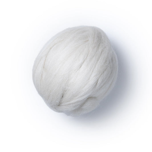 Kondoos Llama Hair roving (Similar to Alpaca), 8 oz. Best for Needle Felting, handcrafts and Spinning. Natural Colours, un-Dyed. (White LFX, 8oz)