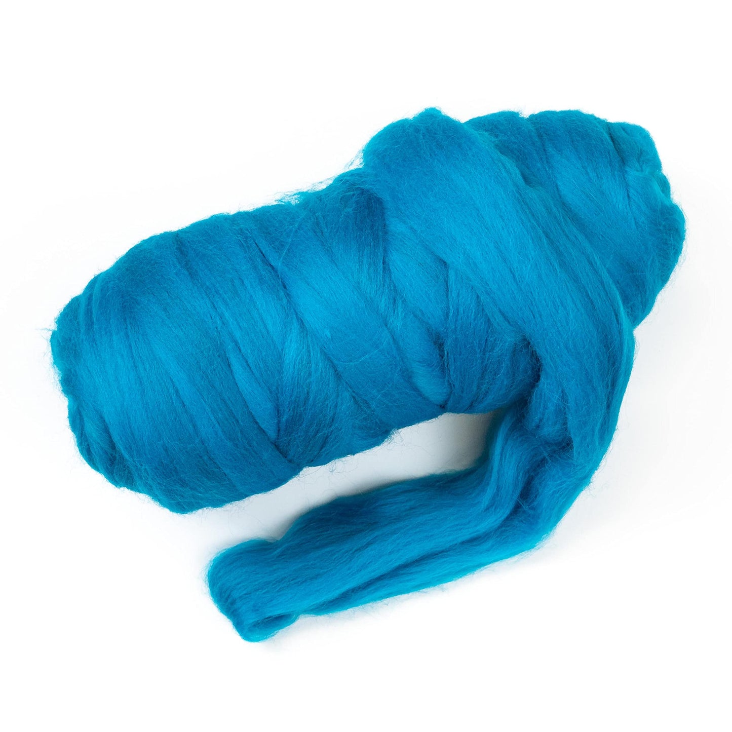 1 lb Natural Wool Roving: Colored Fiber for Felting, Handcrafts & Spinning (Turquoise, 1 lb)