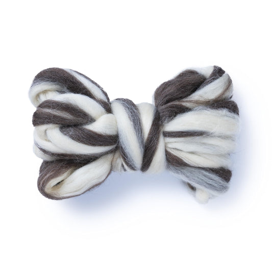 Kondoos Natural Wool roving, 2 OZ. Best Wool for Needle Felting and Wet Felting, handcrafts and DIY Spinning Projects, Wool Felting Supplies. Natural Colours, un-Dyed. (Zebra(Ecru/Mocha), 2 oz)