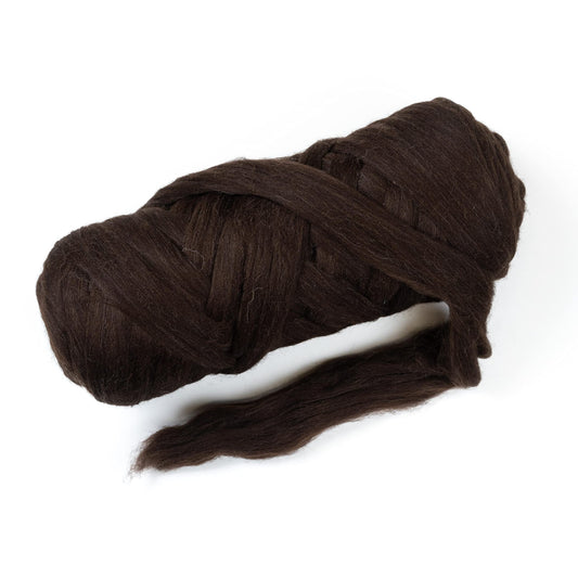 Kondoos Natural Wool Bulk roving, 4 lb. Best Wool for Spinning, arm Knitting, Felting, Chunky Blankets and Tapestry. Natural Colors, un-Dyed. (Dark Chocolate, 4 lb)