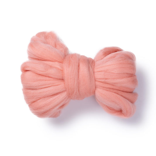 Kondoos Natural Wool roving, 2 OZ. Best Wool for Needle Felting and Wet Felting, handcrafts and DIY Spinning Projects, Wool Felting Supplies. Dyed Colors. (Salmon Pink, 2 oz)