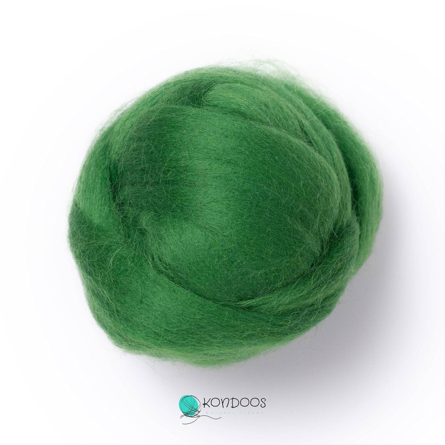 2 oz Natural Wool Roving: Dyed Fiber for Felting, Handcrafts & Spinning (Grass Green, 2 oz)