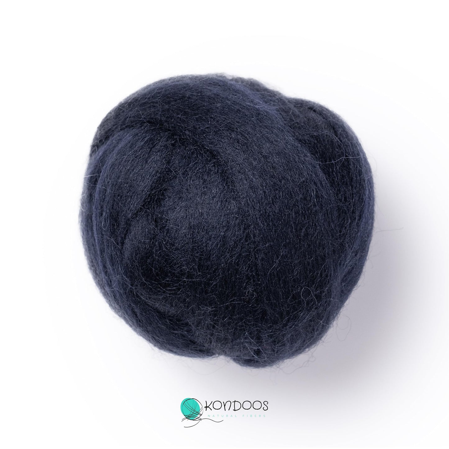 2 oz Natural Wool Roving: Dyed Fiber for Felting, Handcrafts & Spinning (Blue Navy, 2 oz)