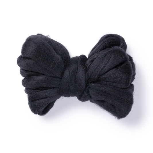 Kondoos Natural Wool roving, 2 OZ. Best Wool for Needle Felting and Wet Felting, handcrafts and DIY Spinning Projects, Wool Felting Supplies. Dyed Colors. (Total Black, 2 oz)