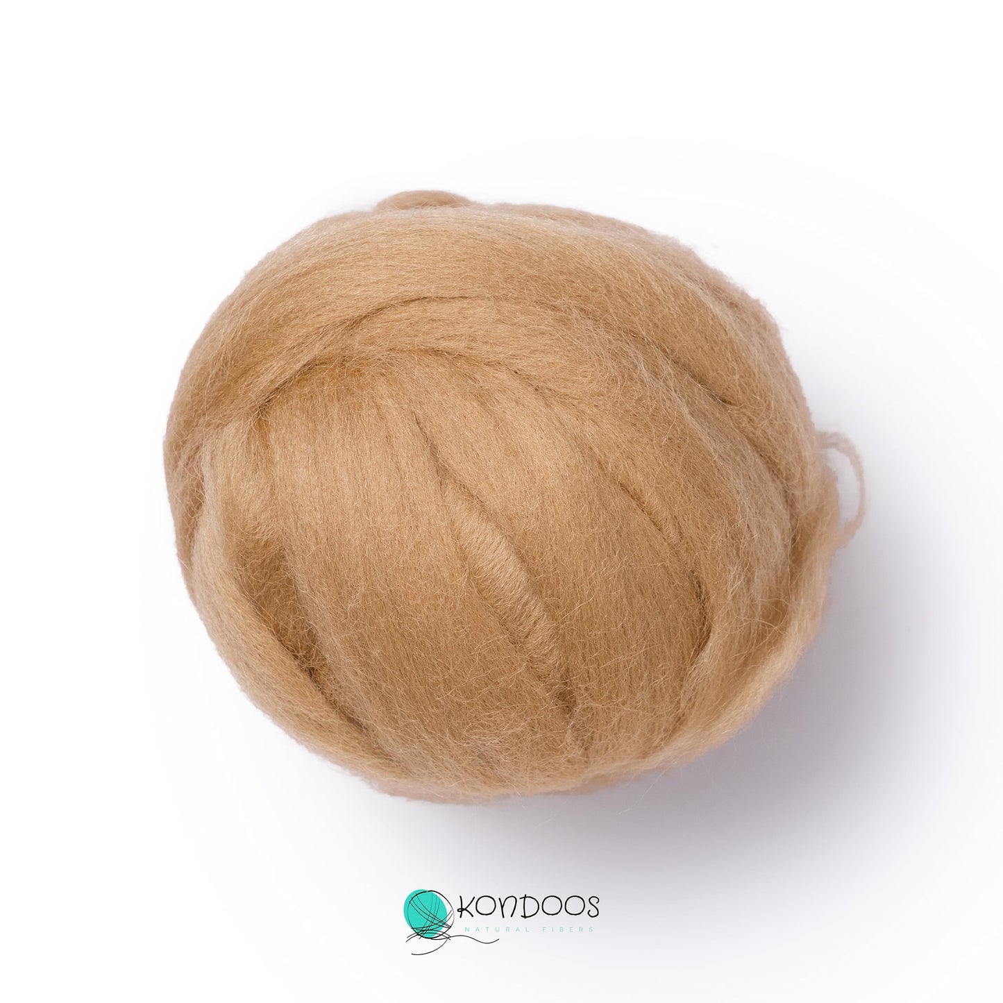 2 oz Natural Wool Roving: Dyed Fiber for Felting, Handcrafts & Spinning  (Beige, 2 oz)