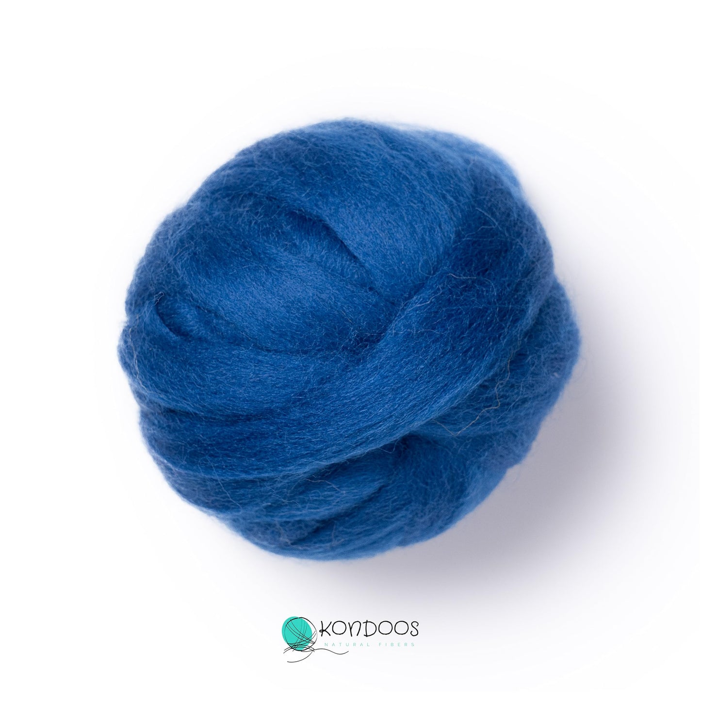 2 oz Natural Wool Roving: Dyed Fiber for Felting, Handcrafts & Spinning (Electric Blue, 2 oz)