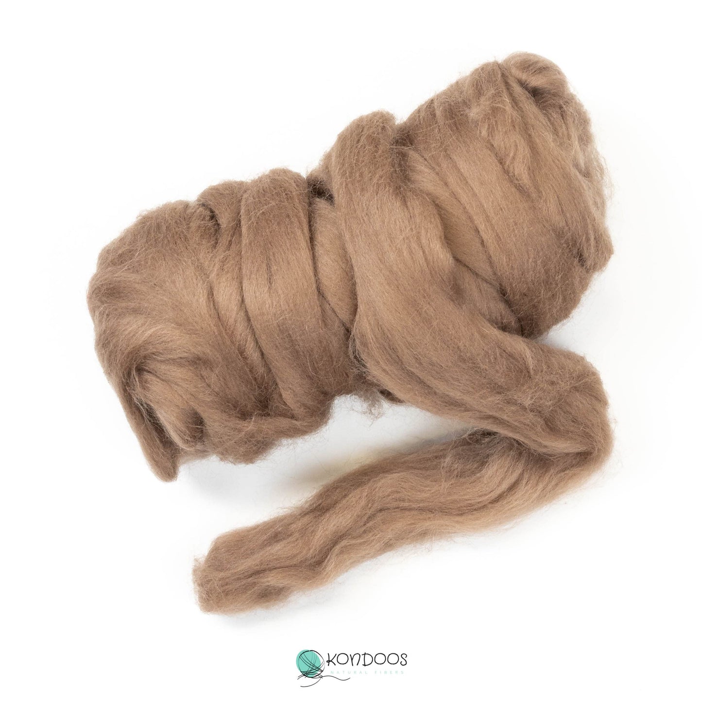 8 oz Natural Wool Roving: Tobacco Colored Fiber for Felting, Handcrafts & Spinning