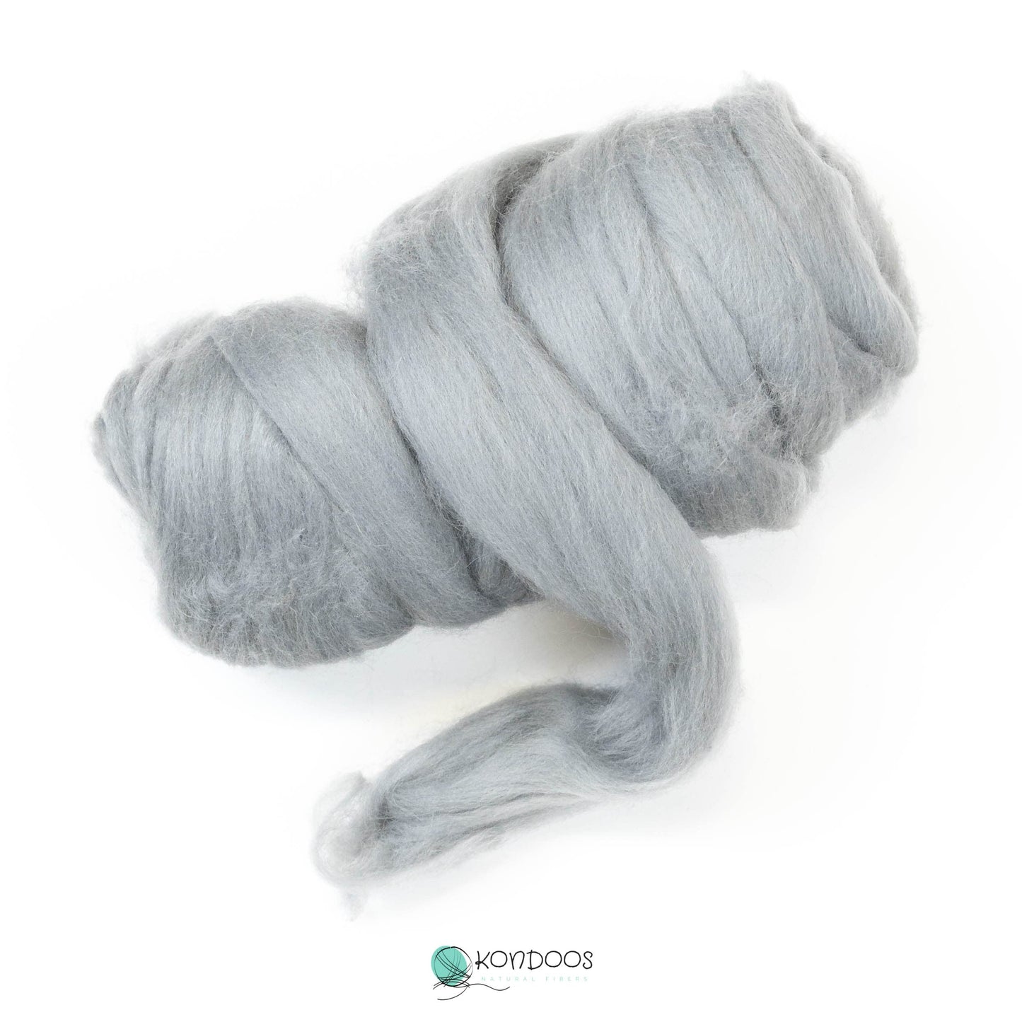 8 oz Natural Wool Roving: Silver Colored Fiber for Felting, Handcrafts & Spinning