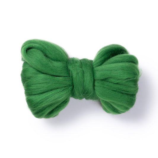 Kondoos Natural Wool roving, 2 OZ. Best Wool for Needle Felting and Wet Felting, handcrafts and DIY Spinning Projects, Wool Felting Supplies. Dyed Colors. (Grass Green, 2 oz)