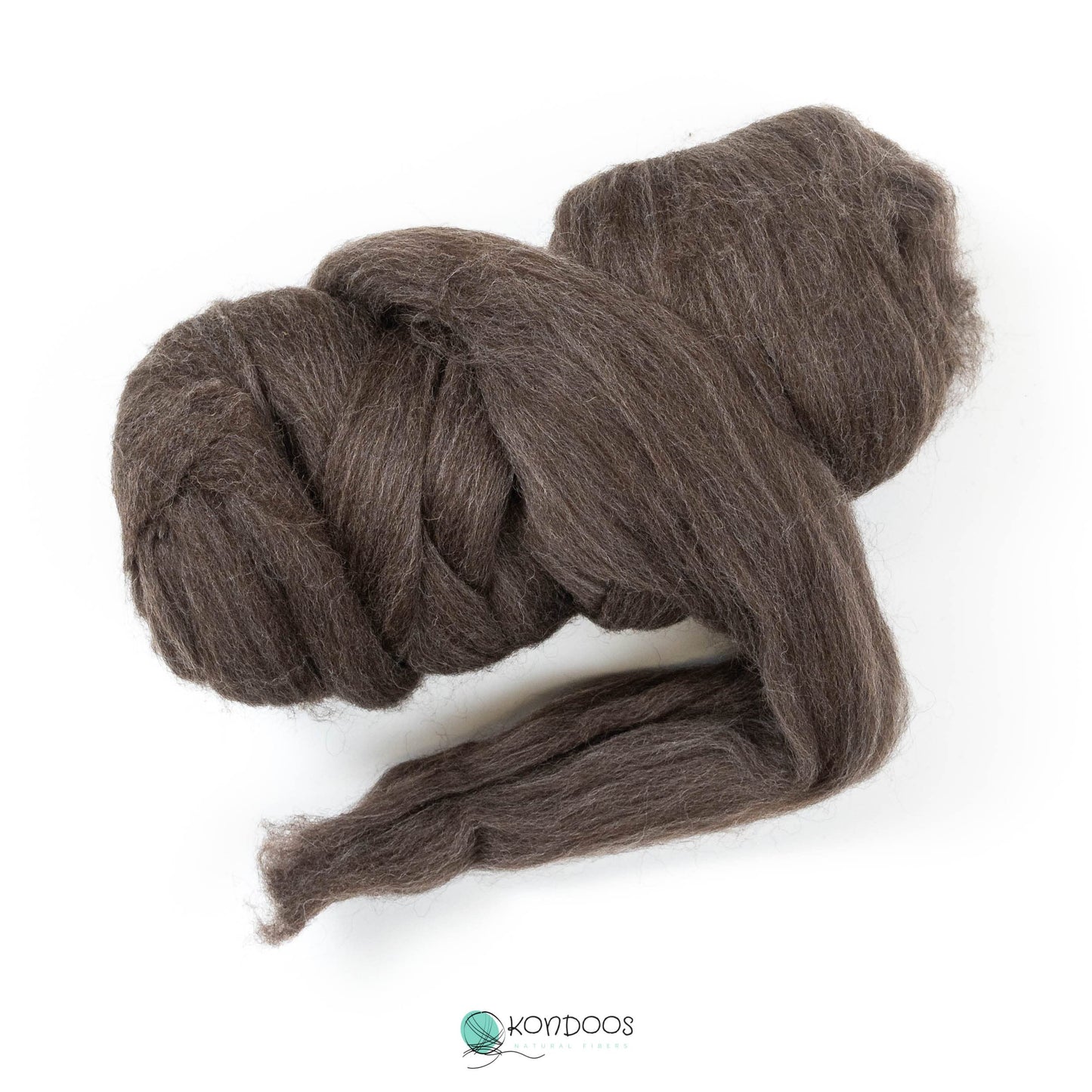 Kondoos Natural Combed Wool roving, 8 OZ. Best Wool for Needle Felting, handcrafts and Spinning. Natural Colours, un-Dyed. (Mocha, 8 oz)