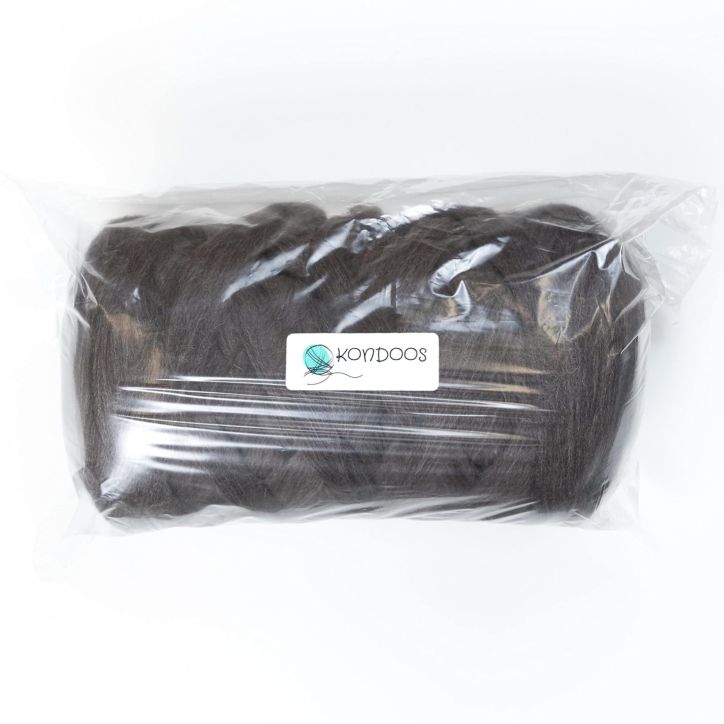 8 lb Natural Wool Roving: Natural Colors Un-Dyed Combed Top Fiber for Arm Knitting, Spinning & Felting (Mocha, 8 lb)