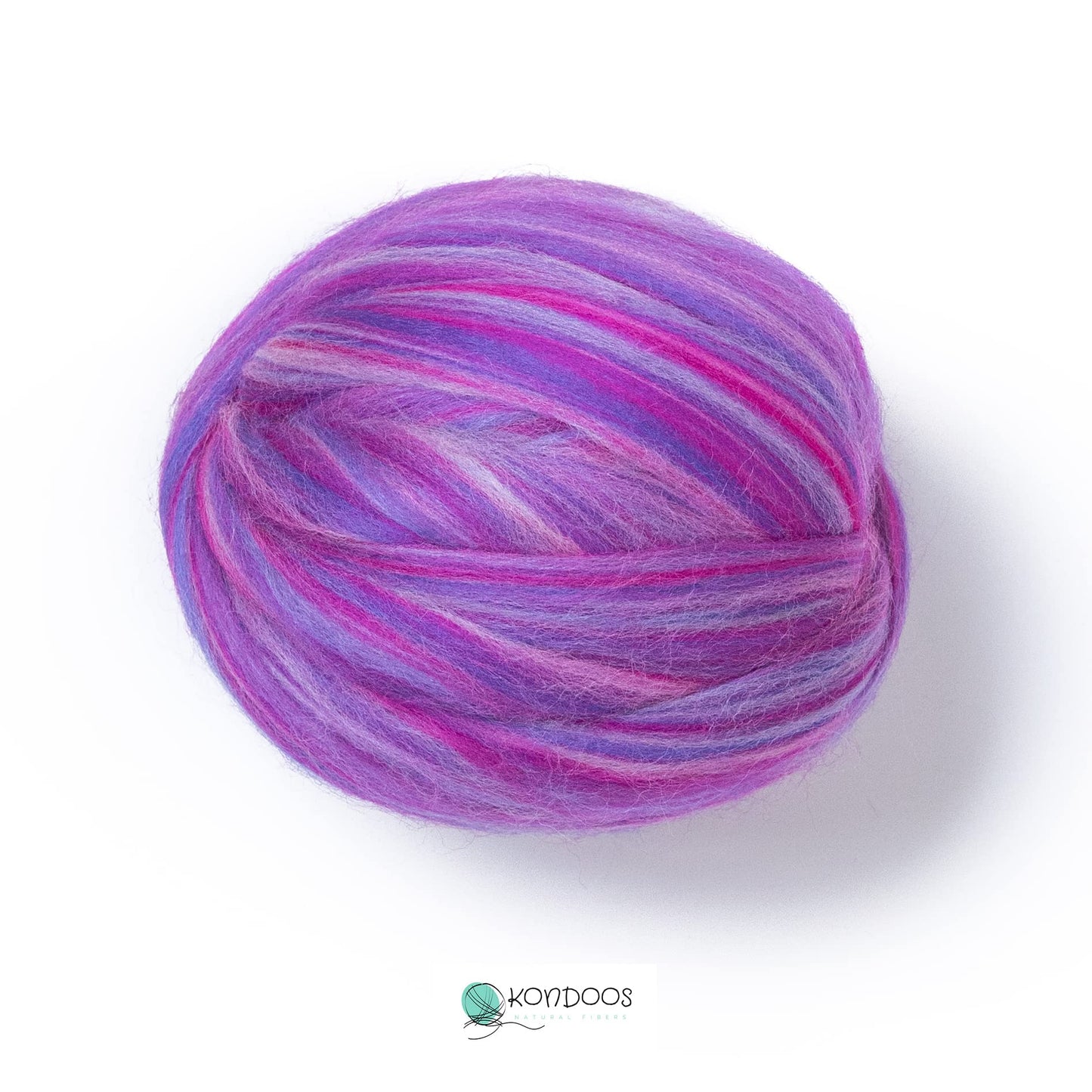 1 lb Natural Wool Roving: Candy Multi Colored Fiber for Felting, Handcrafts & Spinning
