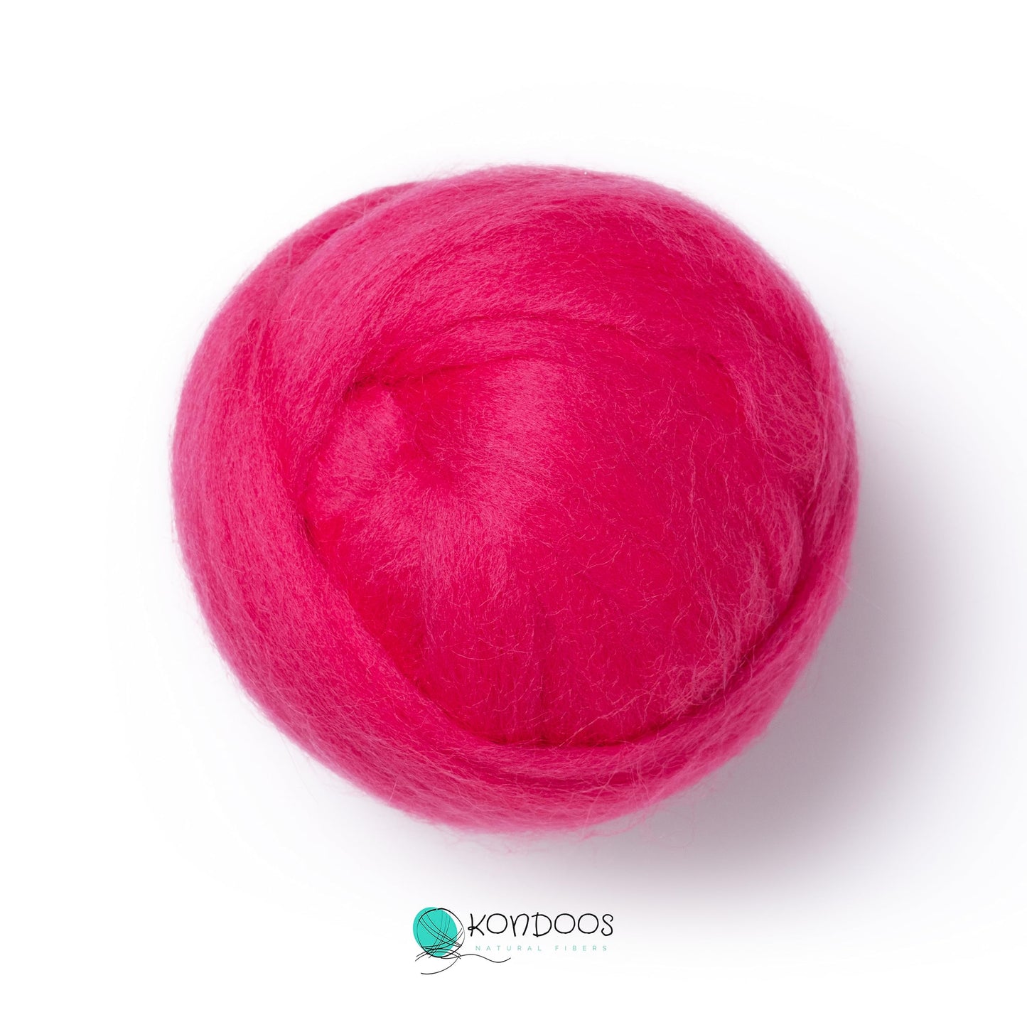 2 oz Natural Wool Roving: Dyed Fiber for Felting, Handcrafts & Spinning (Fuchsia, 2 oz)