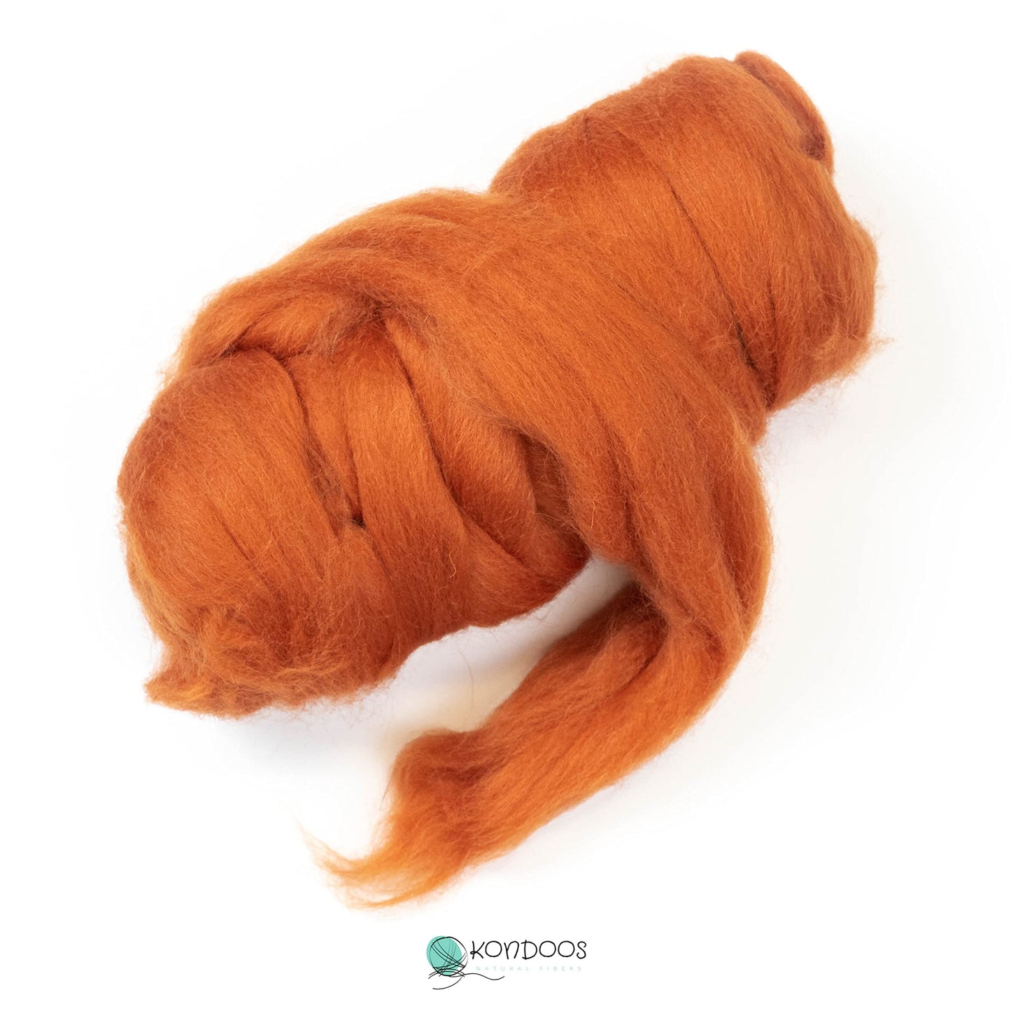 8 oz Natural Wool Roving: Ocher Colored Fiber for Felting, Handcrafts & Spinning