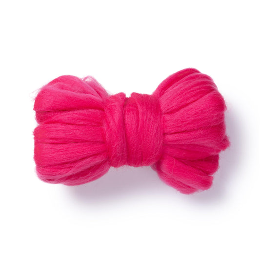 Kondoos Natural Wool roving, 2 OZ. Best Wool for Needle Felting and wet felting, handcrafts and DIY spinning Projects, Wool Felting Supplies. Dyed colors. (Fuchsia, 2 oz)