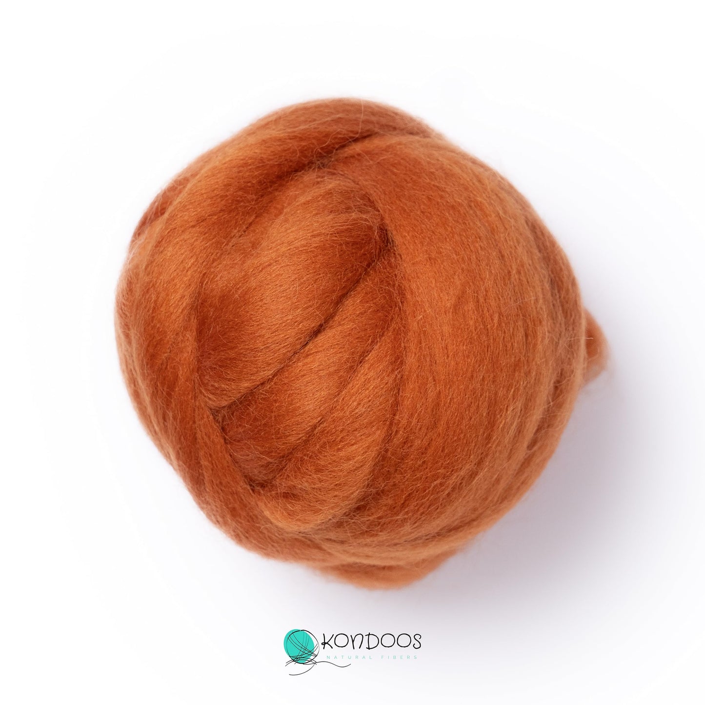 Kondoos Natural Wool roving, 2 OZ. Best Wool for Needle Felting and wet felting, handcrafts and DIY spinning Projects, Wool Felting Supplies. Dyed colors. (Ocher, 2 oz)