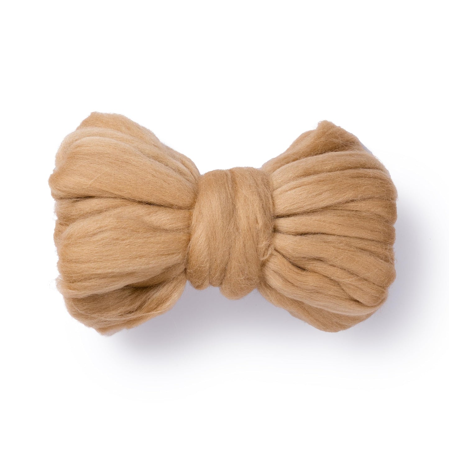 2 oz Natural Wool Roving: Dyed Fiber for Felting, Handcrafts & Spinning  (Beige, 2 oz)