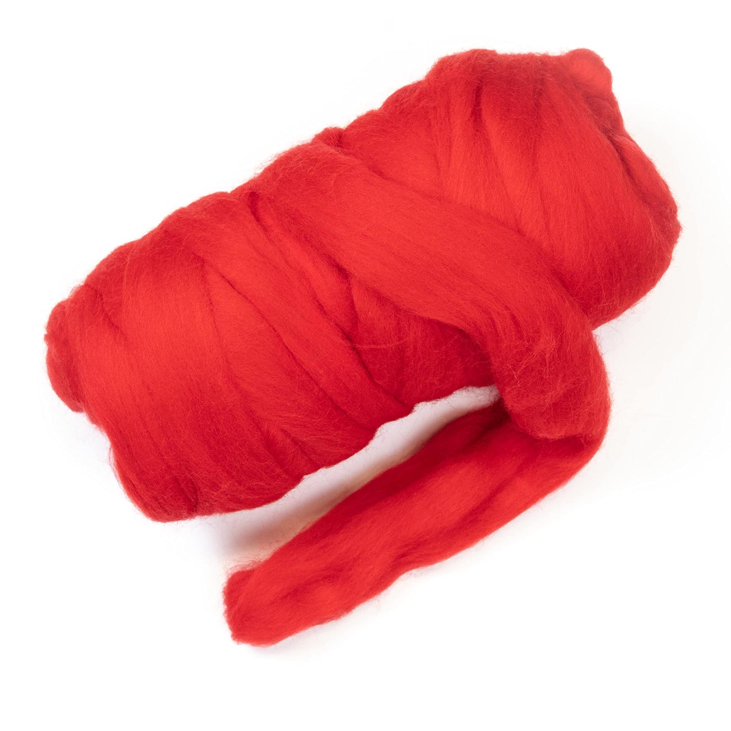 Kondoos Colored Natural wool roving, 1 lb. Best wool for needle felting, wet felting, handcrafts and spinning. (Red, 1 lb)