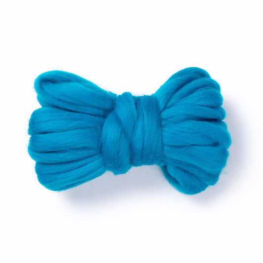 Kondoos Natural Wool roving, 2 OZ. Best Wool for Needle Felting and wet felting, handcrafts and DIY spinning Projects, Wool Felting Supplies. Dyed colors. (Turquoise, 2 oz)
