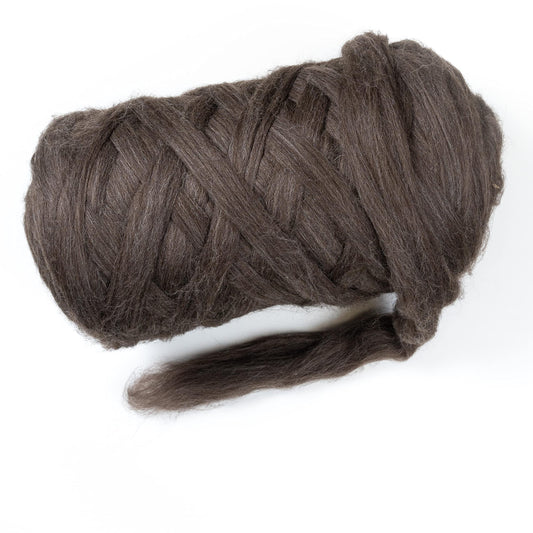Kondoos Natural Wool Bulk roving, 8 lb. Best Combed top Fiber Wool for Spinning, arm Knitting, Felting, Chunky Yarn Blankets and Tapestry. Natural Colors, un-Dyed. (Mocha, 8 lb)