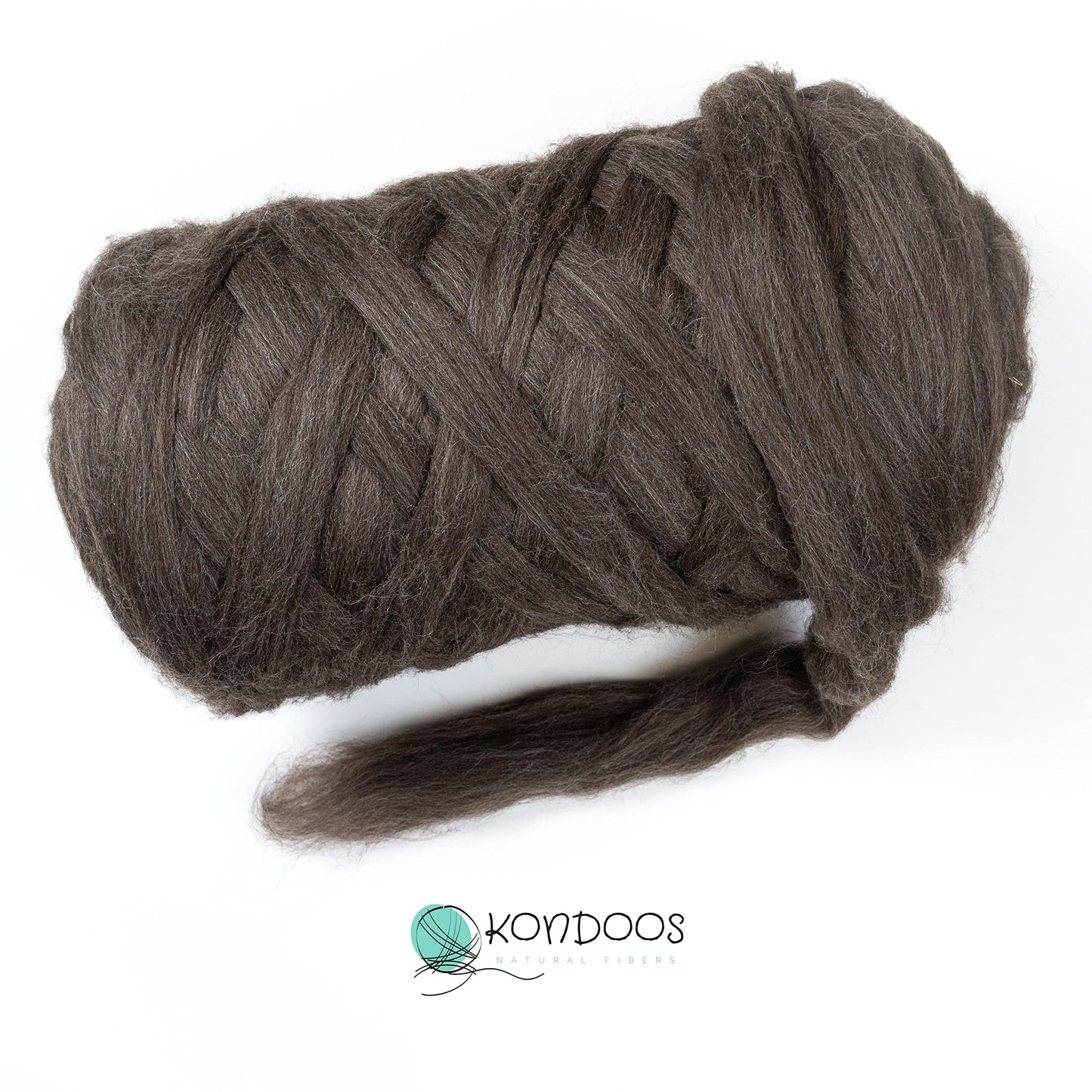 8 lb Natural Wool Roving: Natural Colors Un-Dyed Combed Top Fiber for Arm Knitting, Spinning & Felting (Mocha, 8 lb)