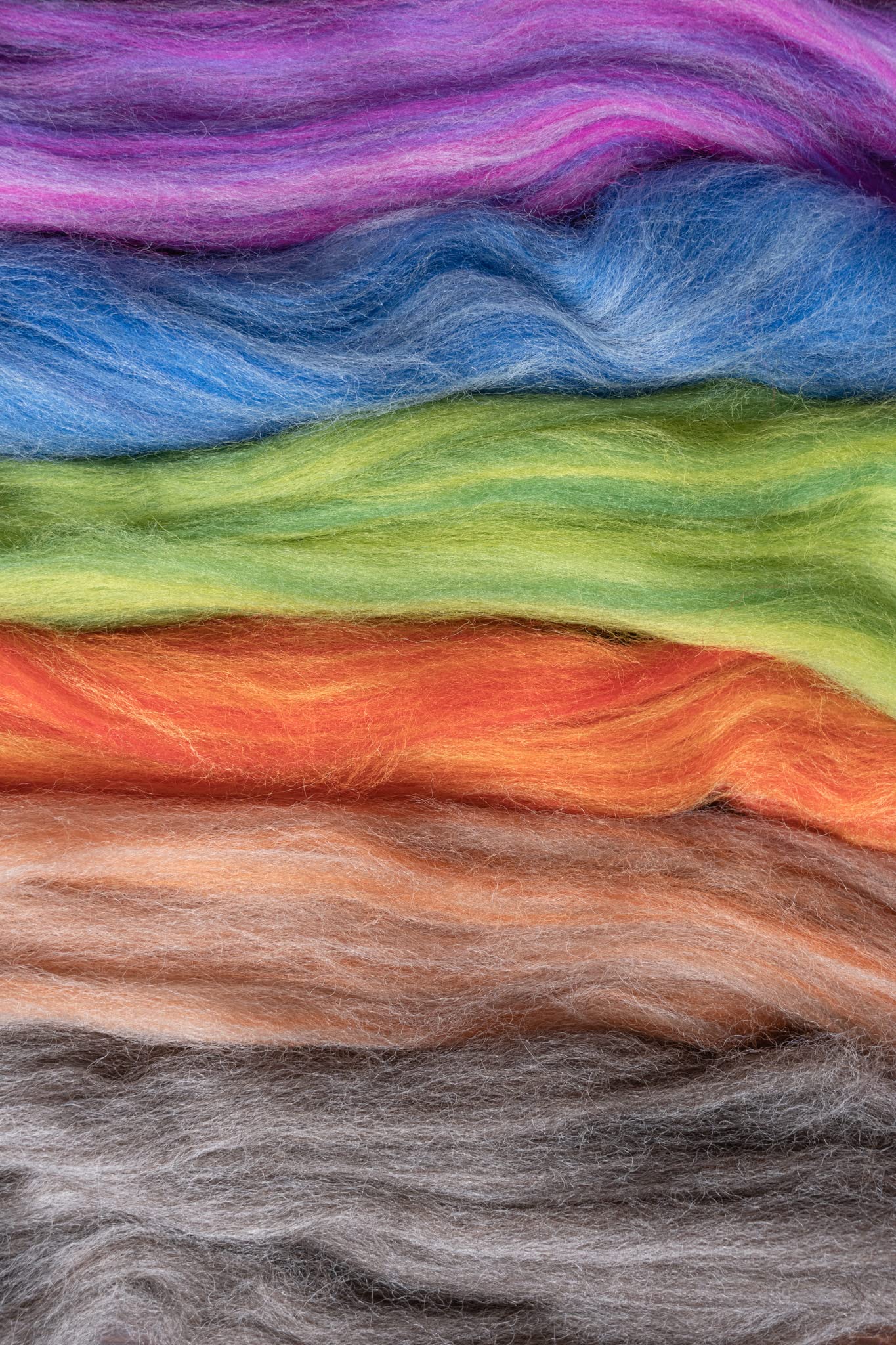 Kondoos Multi Colored Natural Wool roving 1 lb. Best Wool for Needle Felting, Wet Felting, handcrafts and Spinning. (Ocean 1 lb)