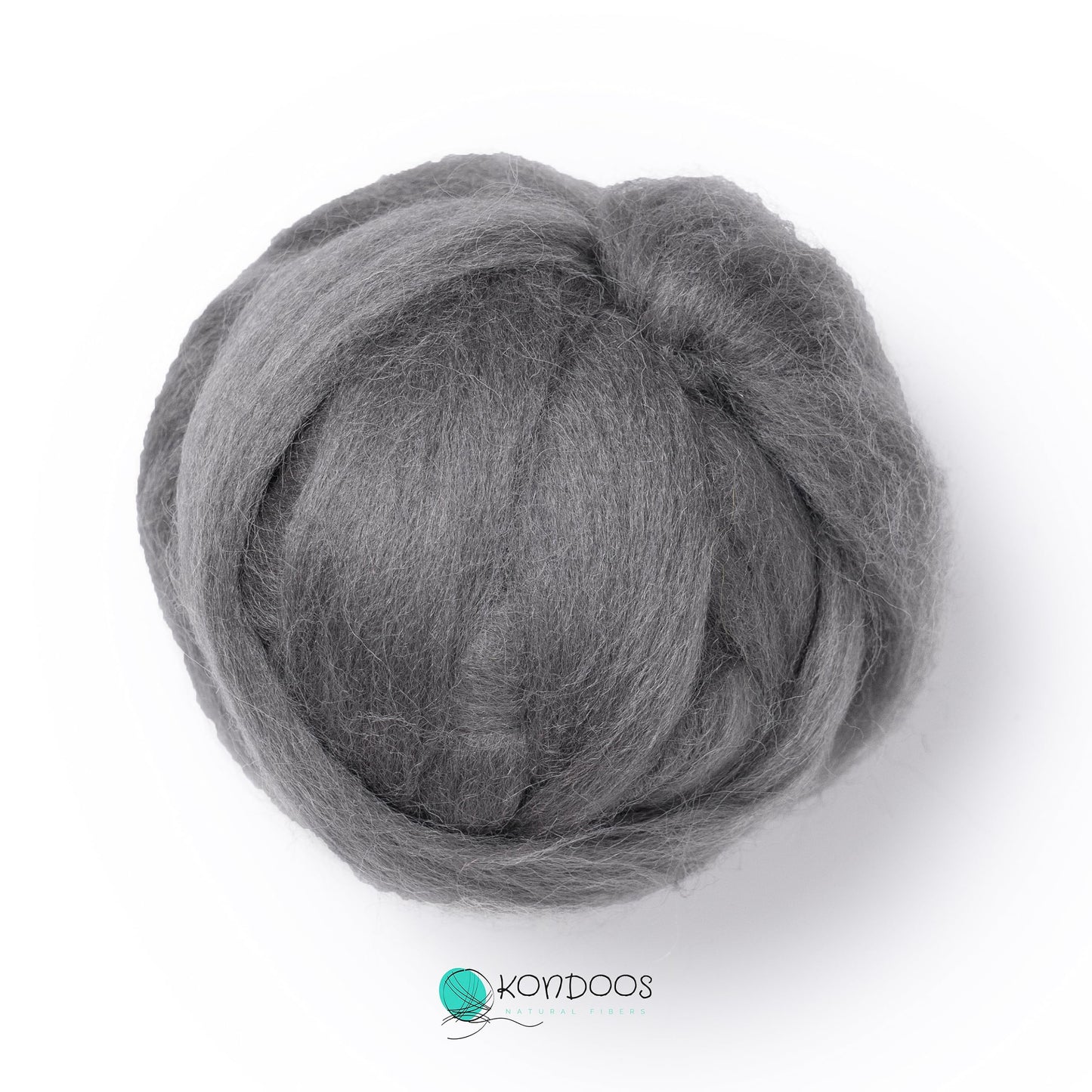 2 oz Natural Wool Roving: Dyed Fiber for Felting, Handcrafts & Spinning (Graphite, 2 oz)