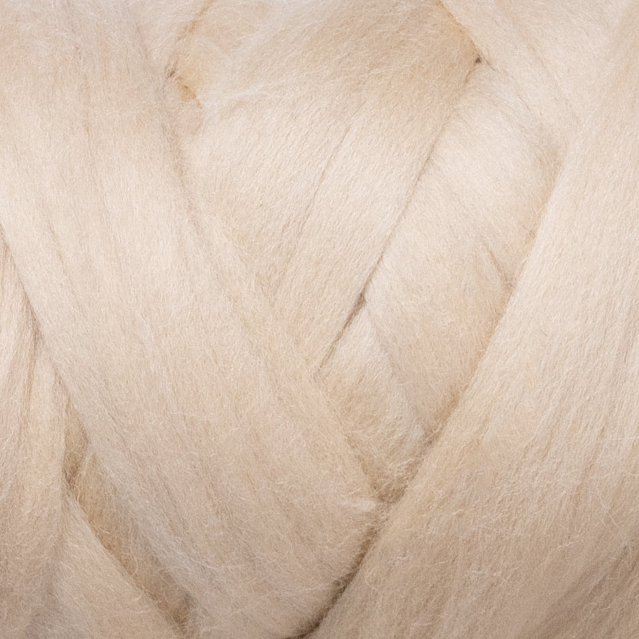 1 lb Natural Wool Roving: Dyed Colored Fiber for Felting, Handcrafts & Spinning (Cream Beige, 1 lb)